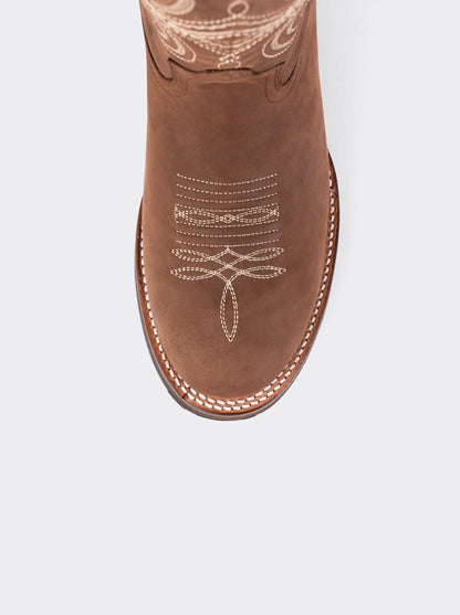 Rodeo Oval Boot with Lightweight Sole for Work Crazy Brown 1546