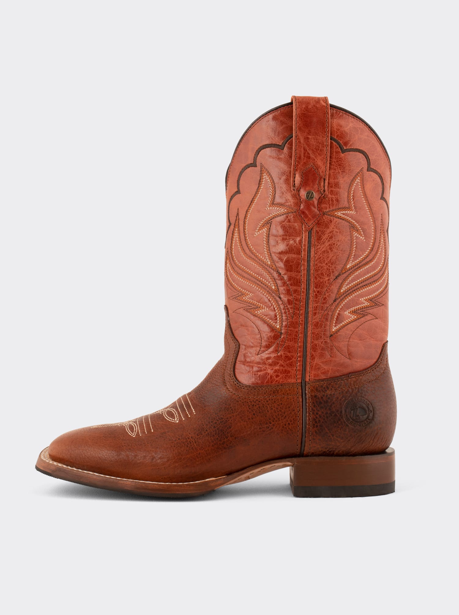 Men's American Bison Rodeo Boot with Hybrid Sole Whiskey Color Style 1553