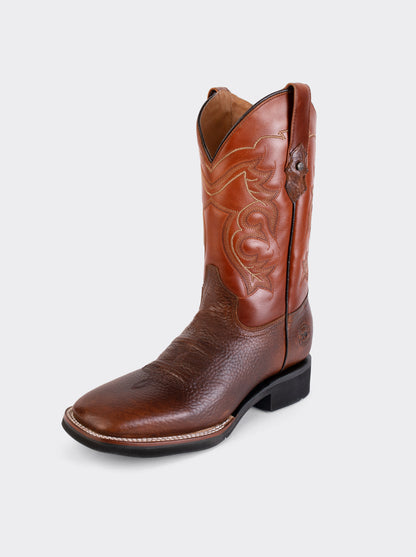 Men's Leather Rodeo Lightweight Work Boot Brown Crazy Color Style 1555