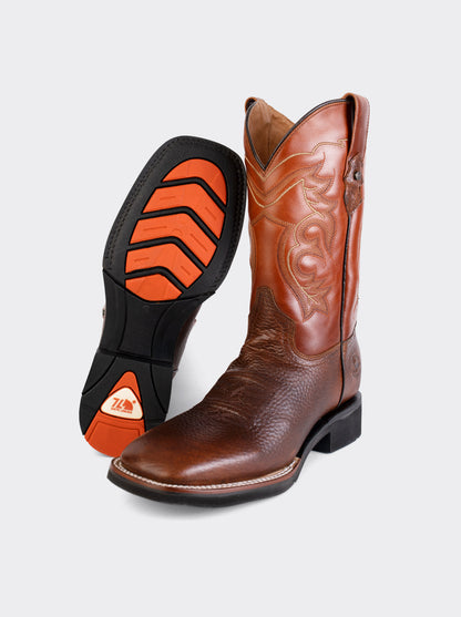 Men's Leather Rodeo Lightweight Work Boot Brown Crazy Color Style 1555