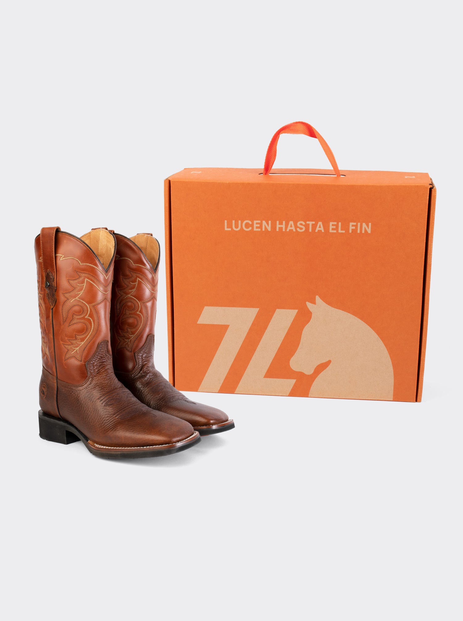Men's Leather Rodeo Lightweight Work Boot Brown Crazy Color Style 1555