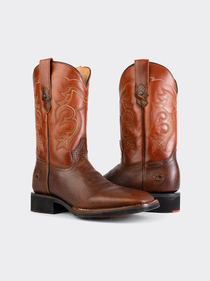 Men's Leather Rodeo Lightweight Work Boot Brown Crazy Color Style 1555