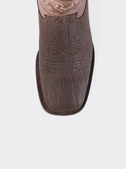Bota Rodeo con Suela Antiderrapante Cuello de Toro Pulido Zafiro Café Estilo 1558