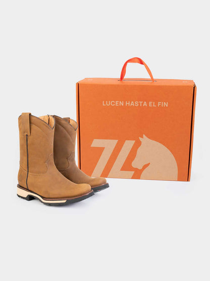 Bota Roper Trabajo Resistente a Aceites con Cierre y Punta Semicuadrada Crazy Papaya Estilo 1677