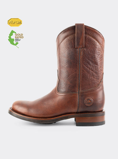 Men´s Leather Zip Roper Oil Resistant Vibram Boot Whiskey Paddock Style 1677