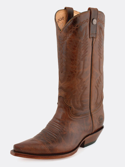Men's Leather cuban Heel Cowboy Boot Whiskey Paddock Style 1748