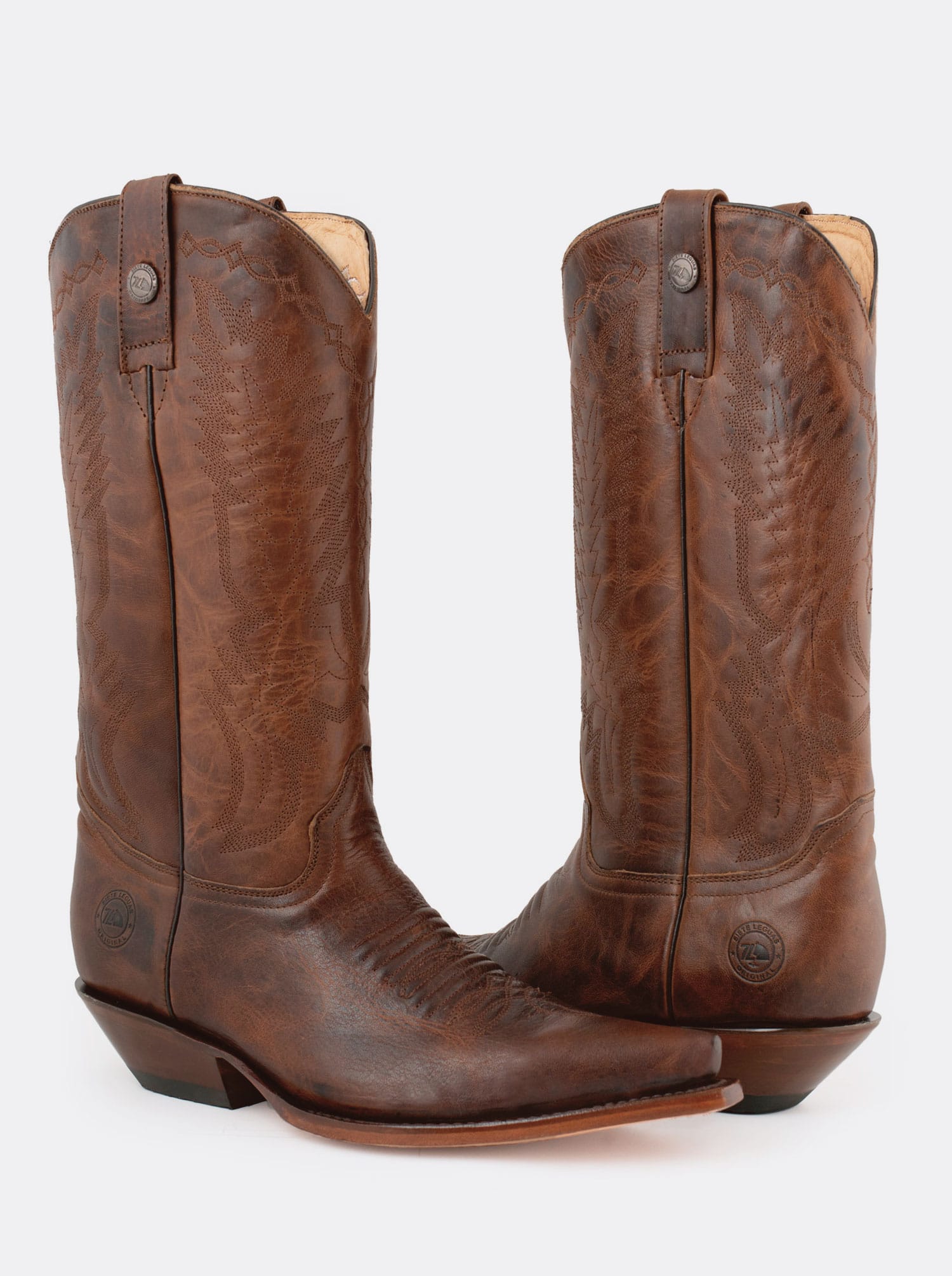 Men's Leather cuban Heel Cowboy Boot Whiskey Paddock Style 1748