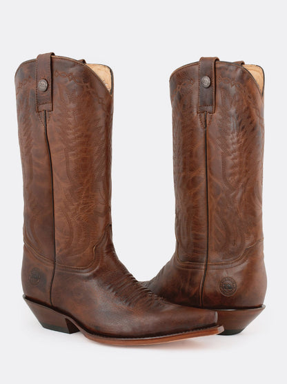 Men's Leather cuban Heel Cowboy Boot Whiskey Paddock Style 1748