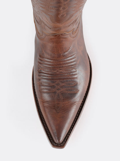 Men's Leather cuban Heel Cowboy Boot Whiskey Paddock Style 1748