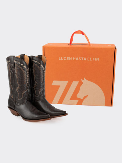Bota Vaquera Tacón Cubano Rainbow Choco Estilo 1748