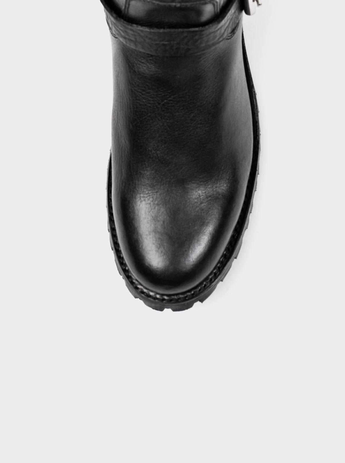 Black Montana Track Sole Zipper Biker Boot, Style 1806
