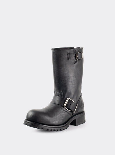 Safety Steel-Toe and Track Sole Biker Boot in Bull Fight Black Style 1808
