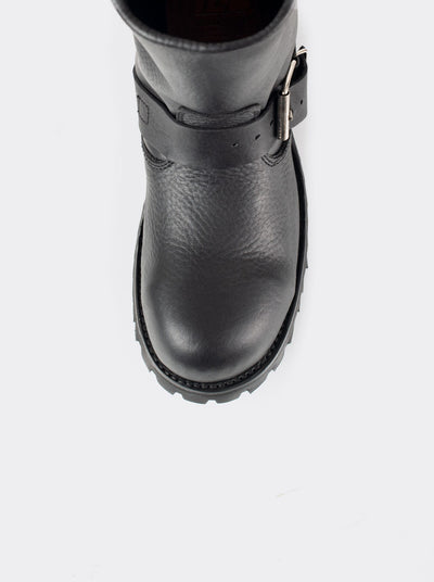 Safety Steel-Toe and Track Sole Biker Boot in Bull Fight Black Style 1808