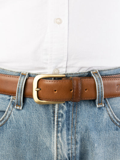 Thin Bull Fight Belt, Ochre, Style 12