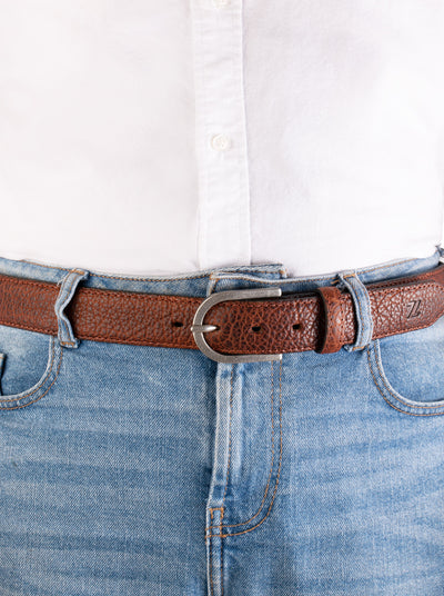 Thin Bull Fight Belt, Ochre, Style 12