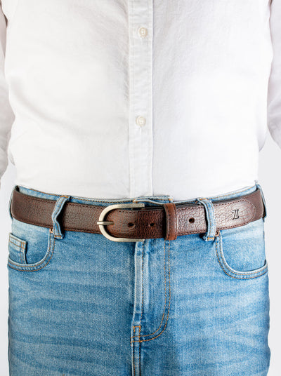 Thin Bull Fight Belt, Ochre, Style 12