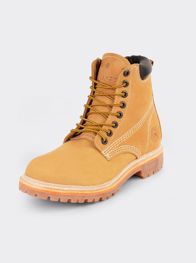 Men's Leather Lace Up Outdoor Boot in Wheat Nubuck Color Style Haiker 2415