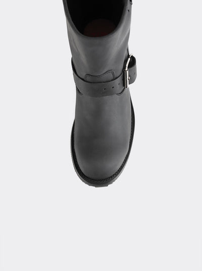 Bota Biker Siete Leguas Con Casco de Acero Crazy Negro Est. 1808