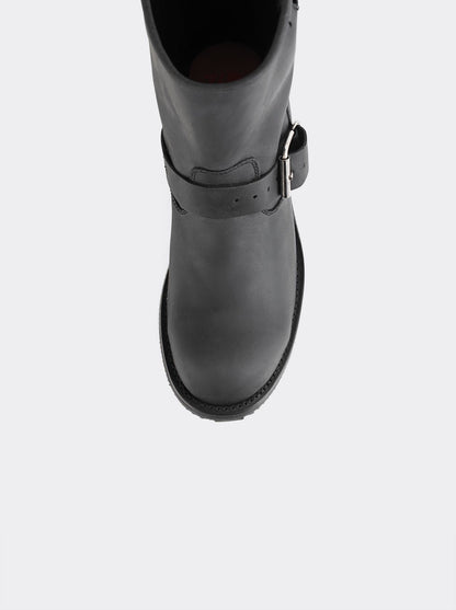 Bota Biker Siete Leguas Con Casco de Acero Crazy Negro Est. 1808