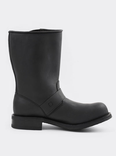 Bota Biker Siete Leguas Con Casco de Acero Crazy Negro Est. 1808