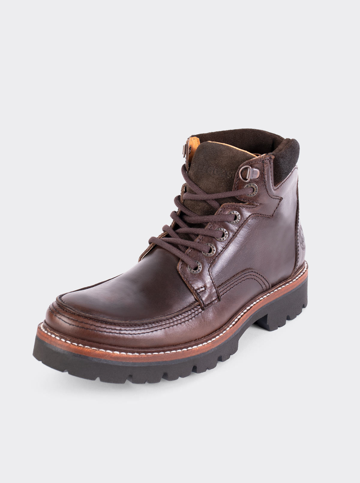 Men's Haiker Dress Moc Toe Leather Boot with Extra Light Sole Olmeca B –  Siete Leguas Original