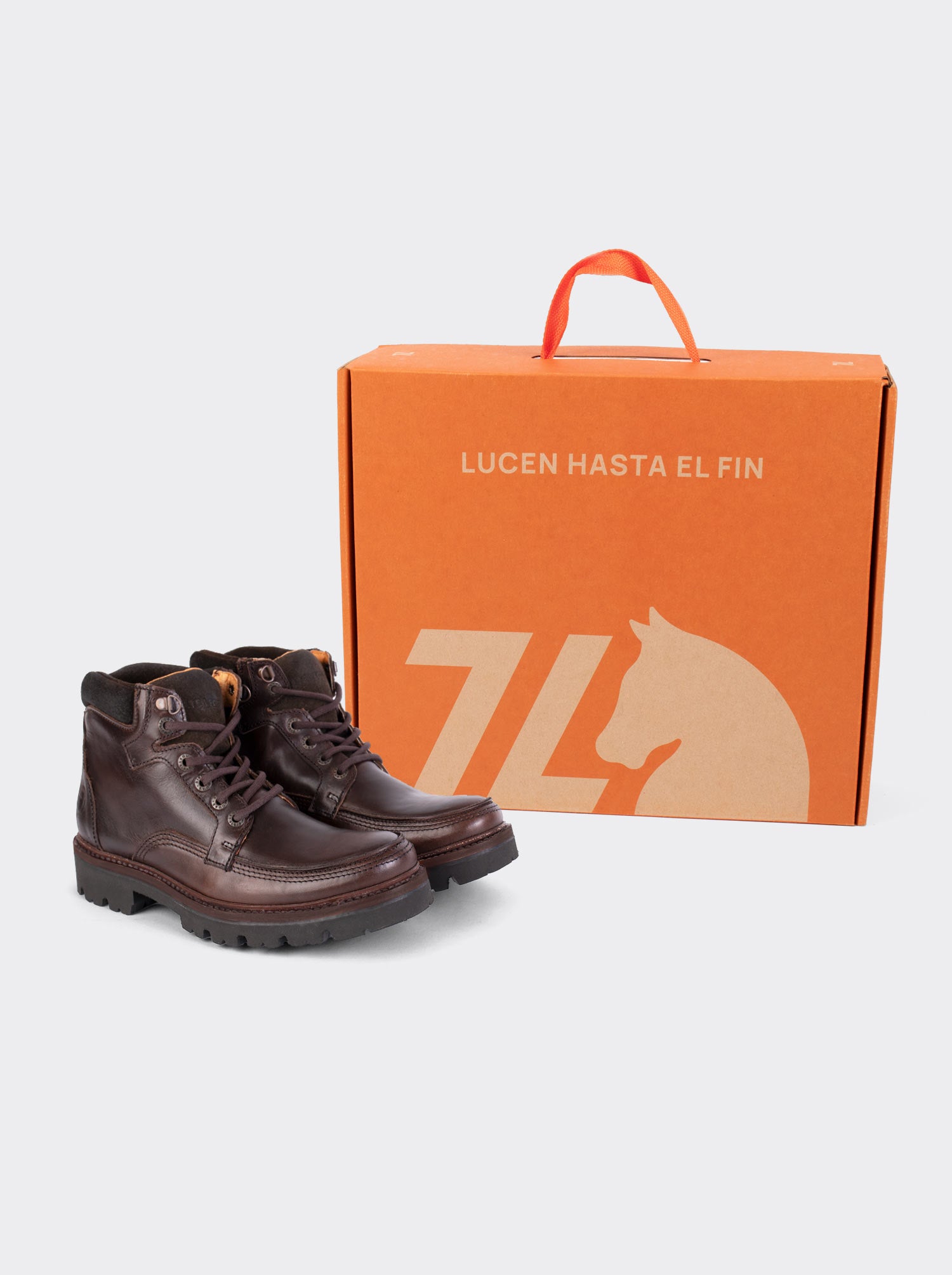 Men's Haiker Dress Moc Toe Leather Boot with Extra Light  Sole Olmeca Brown Style 2705