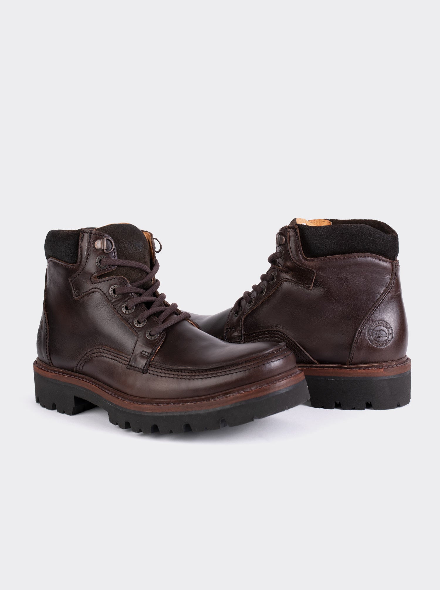 Men's Haiker Dress Moc Toe Leather Boot with Extra Light  Sole Olmeca Brown Style 2705