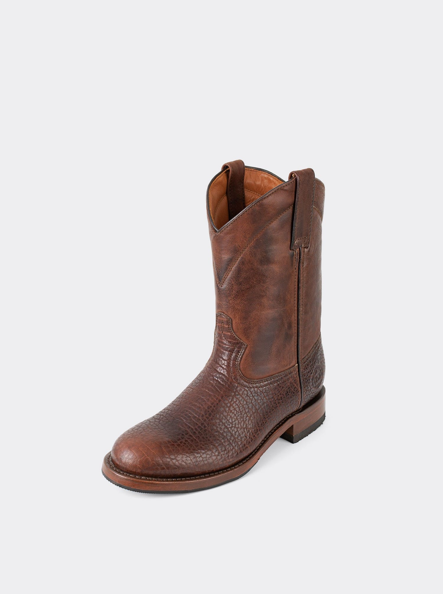 Bota de Bisonte Americano tipo Roper Siete Leguas Antiderrapante Dark Brown Est. 1000