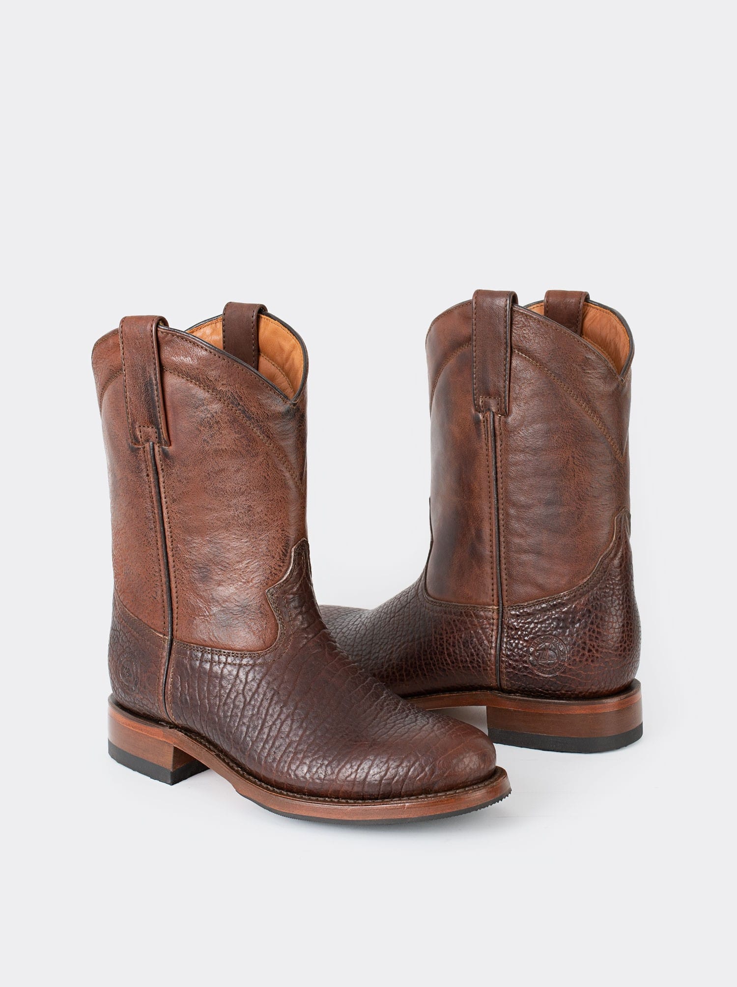 Bota de Bisonte Americano tipo Roper Siete Leguas Antiderrapante Dark Brown Est. 1000