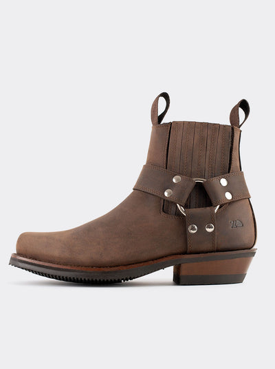 Biker Ankle Boot Crazy Horse Brown Style 3600