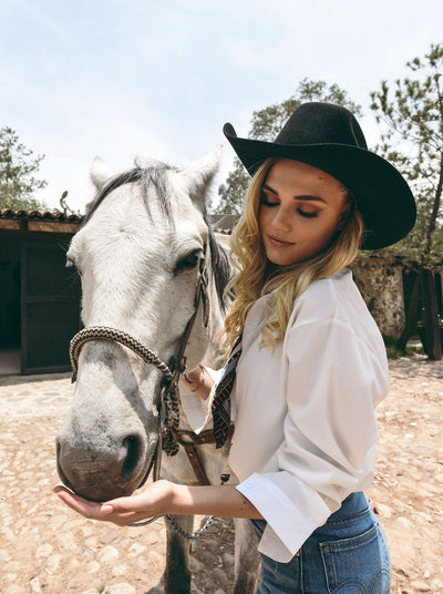 Sombrero Unisex Vaquero de Lana color Negro Siete Leguas Est. Texana