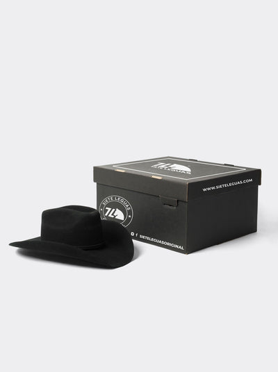 Sombrero Unisex Vaquero de Lana color Negro Siete Leguas Est. Texana