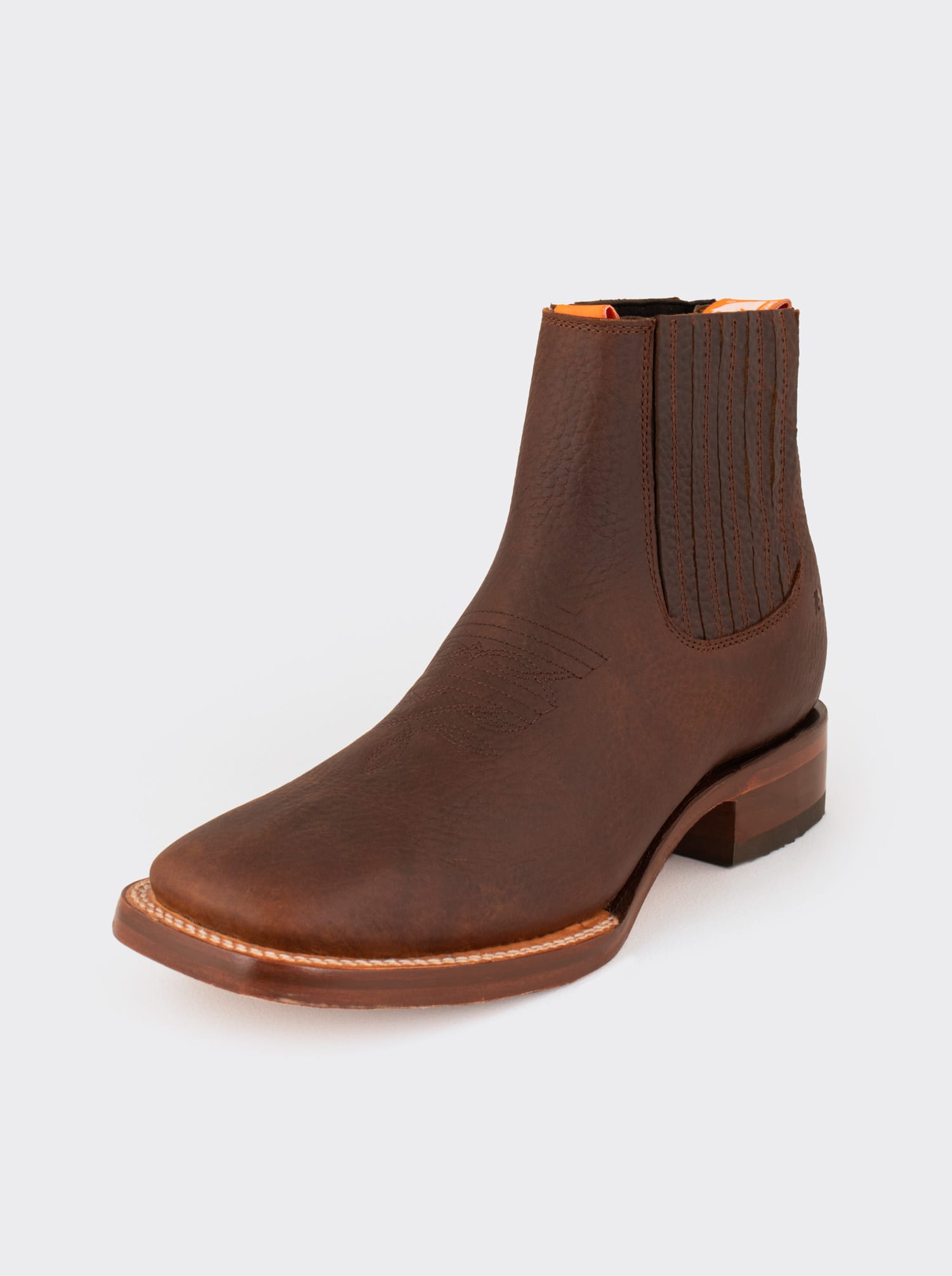 Men's Leather Rodeo Boot with Leather Sole Ocher Bull fight Color Style 3601