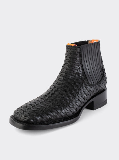 Men's Leather Rodeo Boot with Leather Sole Ocher Bull fight Color Style 3601