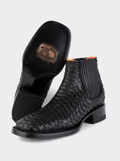 Men's Leather Rodeo Boot with Leather Sole Ocher Bull fight Color Style 3601