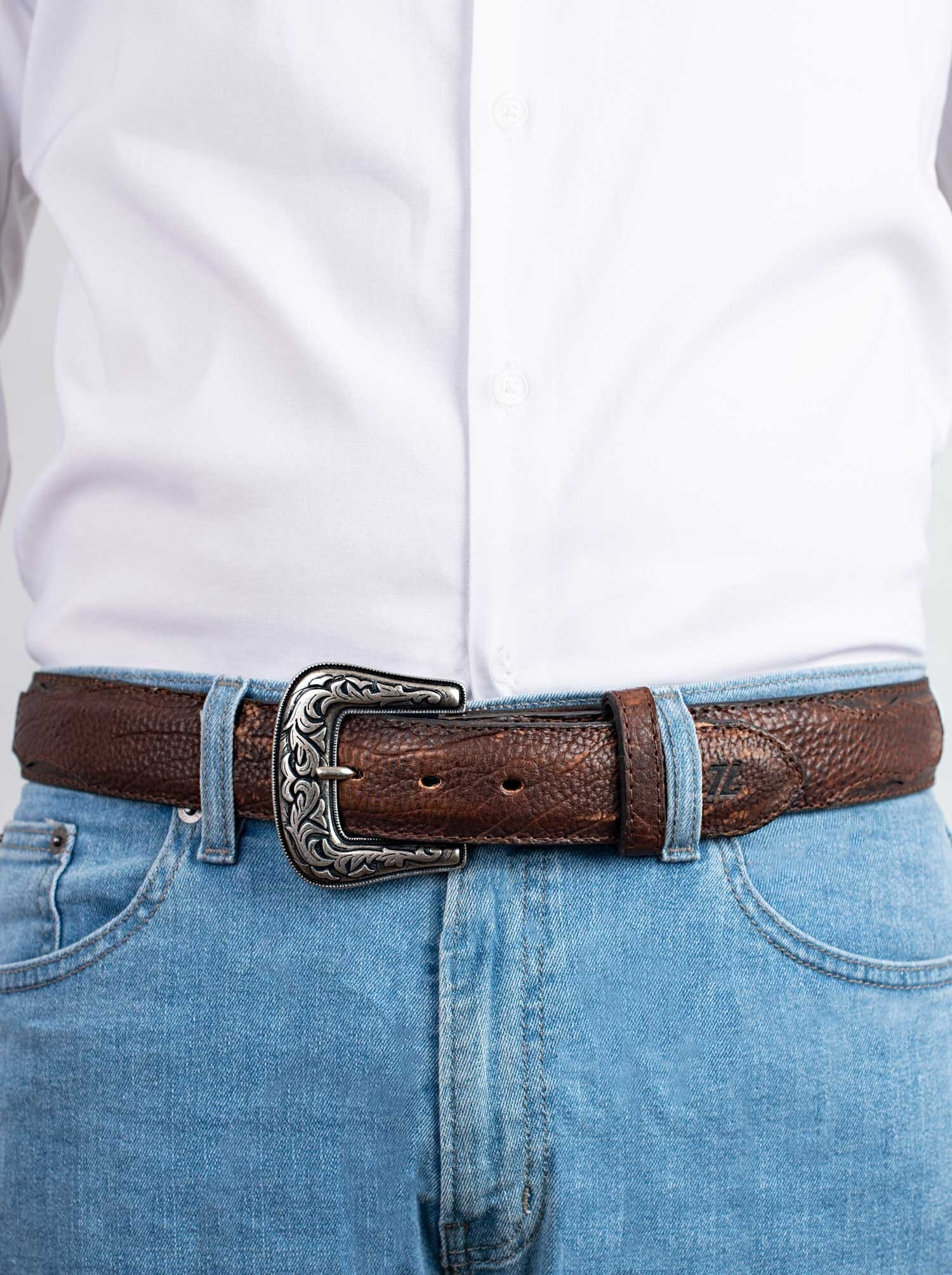 Cinturón Vaquero Bisonte Dark Brown / Est. 13