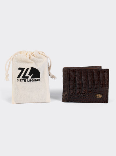 Cartera Legends de Piel Genuina de Cocodrilo Café