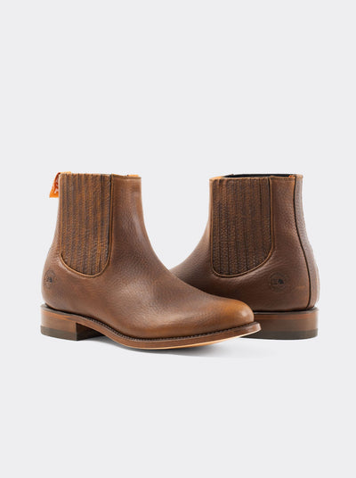 Men's Leather Charro Western Boot Ocher Bull Fight Color style 6000
