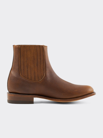 Men's Leather Charro Western Boot Ocher Bull Fight Color style 6000