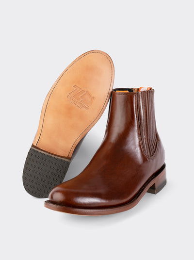 Rainbow Choco Leather Sole Charro Booties Style 6000