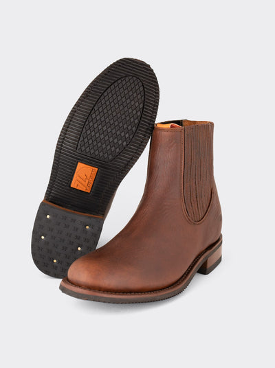 Men's Leather Charro Western Slip Resistant Boot Ocher Bull Fight Color style 6000