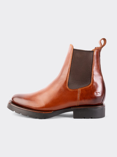 Botín Chelsea con Suela de Hule Corzo Miel Estilo 6206
