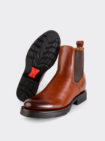 Botín Chelsea con Suela de Hule Corzo Miel Estilo 6206