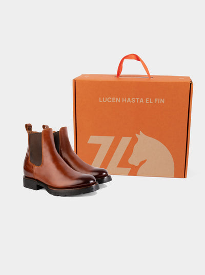 Botín Chelsea con Suela de Hule Corzo Miel Estilo 6206