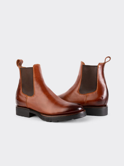 Botín Chelsea con Suela de Hule Corzo Miel Estilo 6206