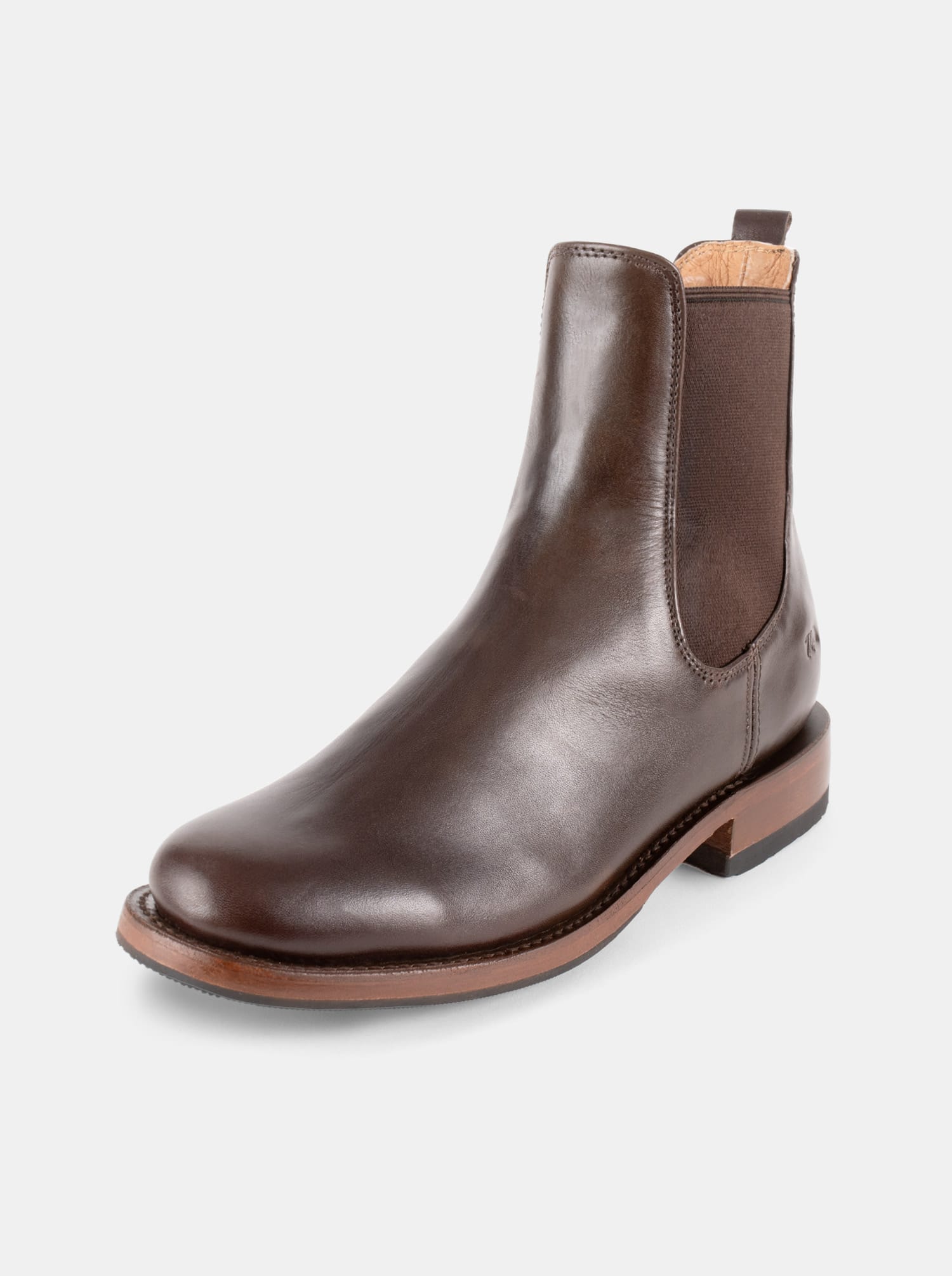 Men's Leather Chelsea Boot with Slip-Resistant Sole Brown Olmeca Style 6206