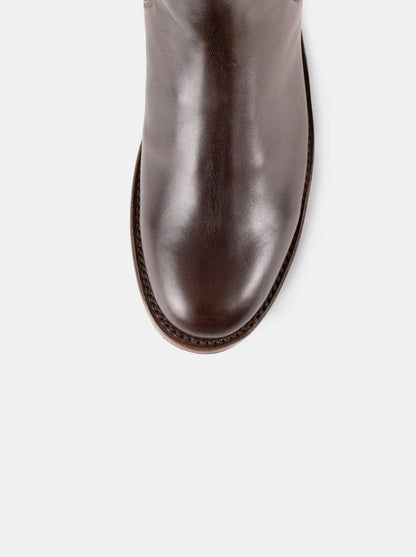 Men's Leather Chelsea Boot with Slip-Resistant Sole Brown Olmeca Style 6206