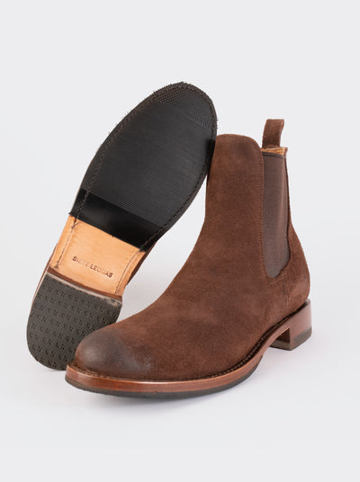 Men’s Leather Chelsea Boot with Slip-Resistant Sole Black Montana Style 6206