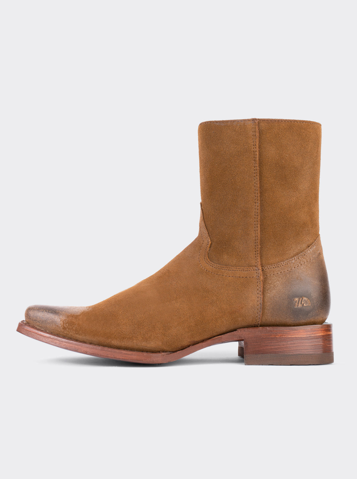 Cowboy Ankle Boot with Zipper Suede Ginger Style 6207