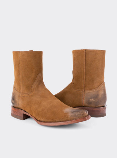 Cowboy Ankle Boot with Zipper Suede Ginger Style 6207